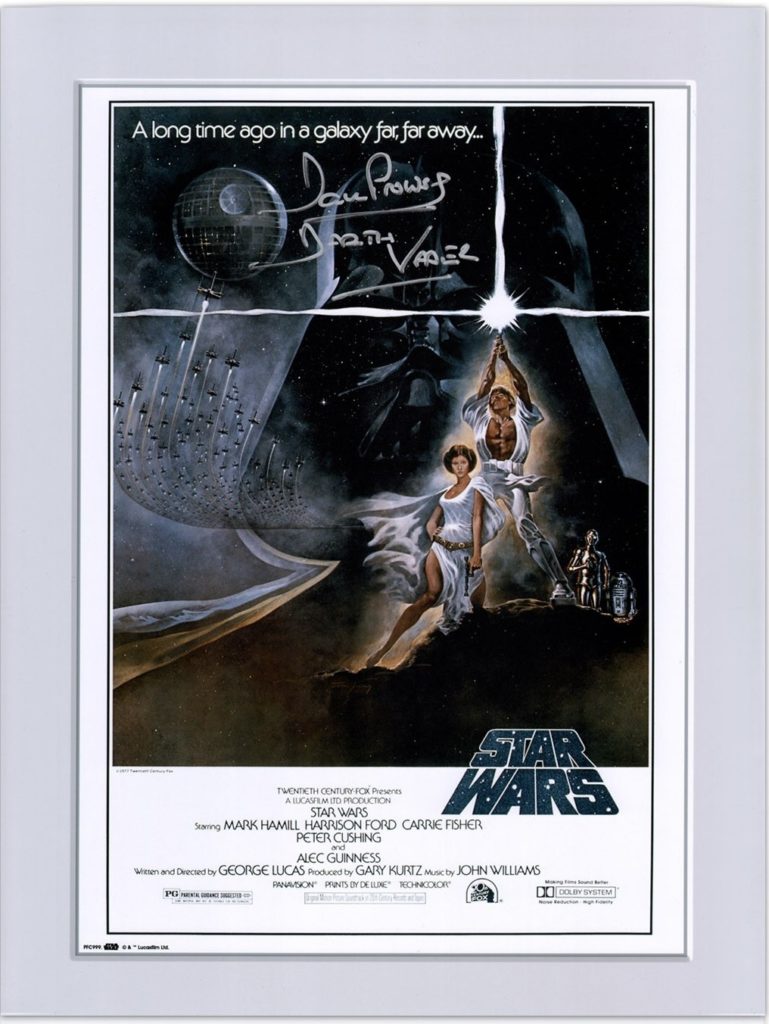 Star Wars signed poster by Darth Vader